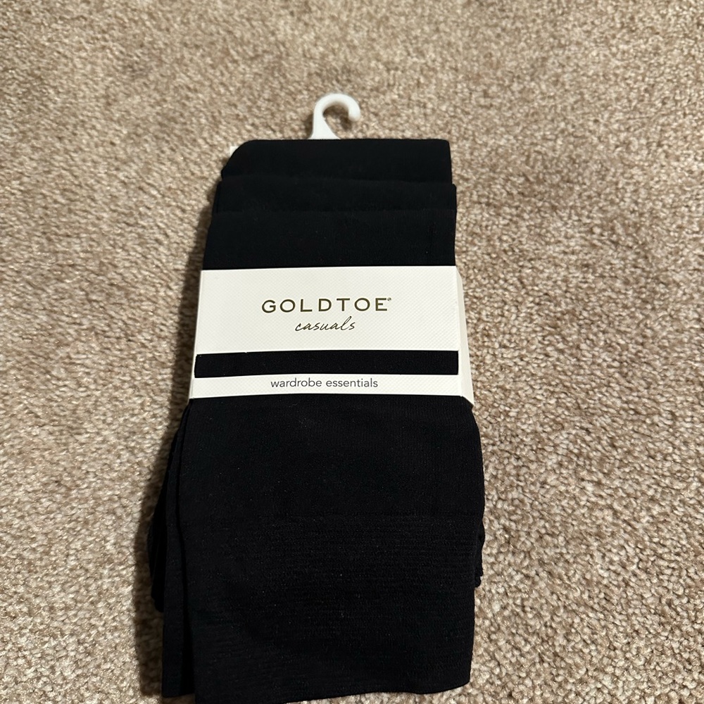NWT Goldtoe Casuals 3 Pack Trouser Socks- Black